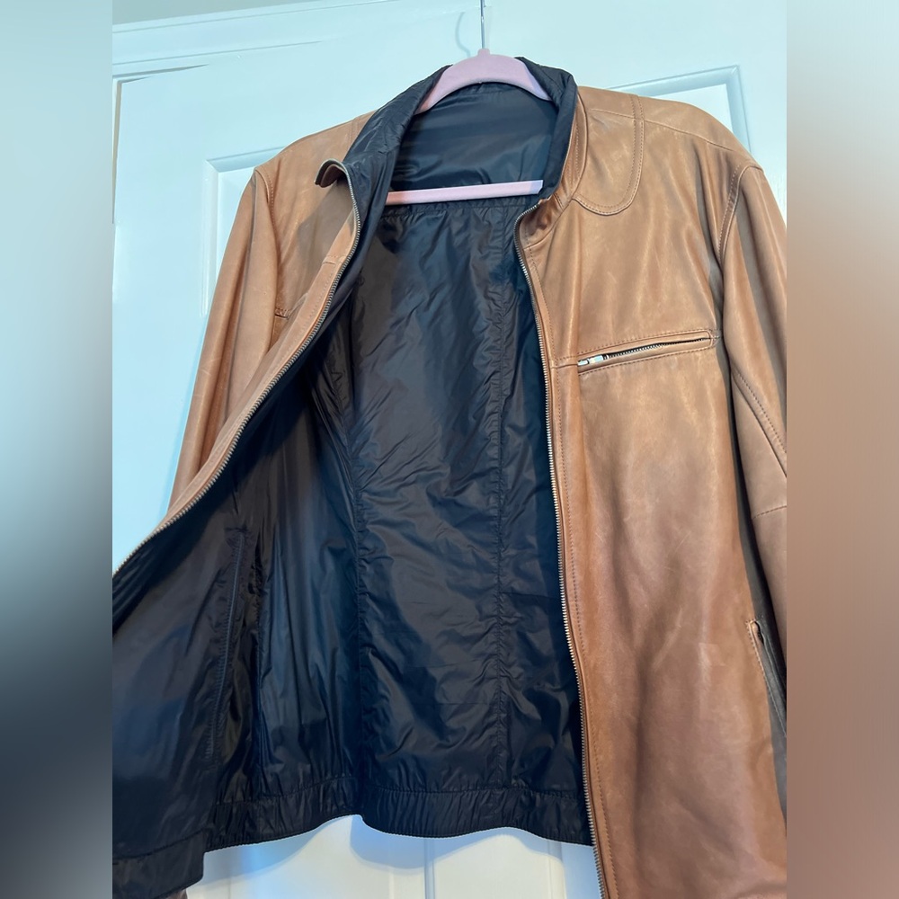 Brunello Cucinelli men’s 100% Leather Jacket size Large - Picture 11 of 16